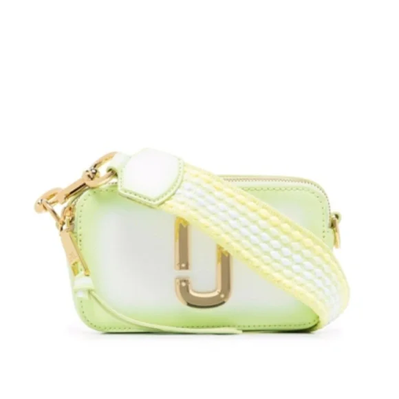 NWT Marc Jacobs Snapshot Fluoro Edge Crossbody Neon Green Woven Strap w/ Dustbag - Picture 1 of 13